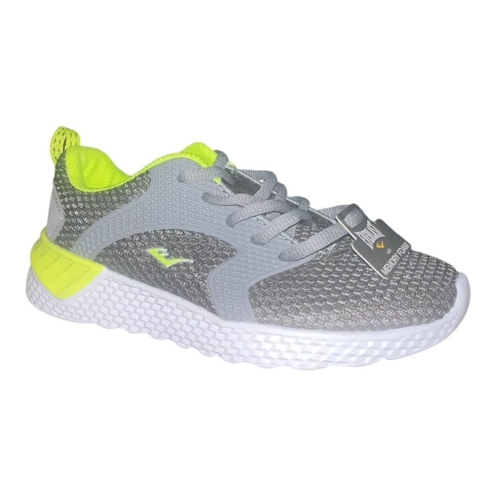 Everlast Boys Buster Athletic Shoes Gray Yellow Memory Foam 1M New